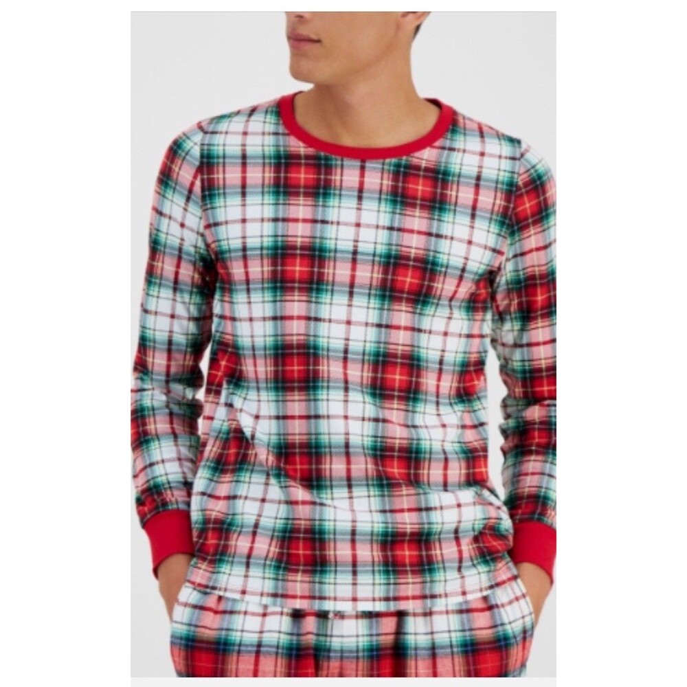 Men's Holiday Lane PJ Top From Macy's Size M Winterton Plaid